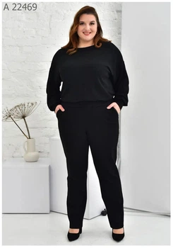 Женские брюки классические большого размера UF-Fashion MA - 22469 54 черный