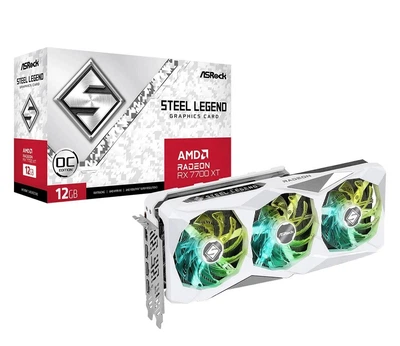 Видеокарта ASRock Radeon RX 7700 XT Steel Legend OC 12GB GDDR6 (RX7700XT SL 12GO) EU