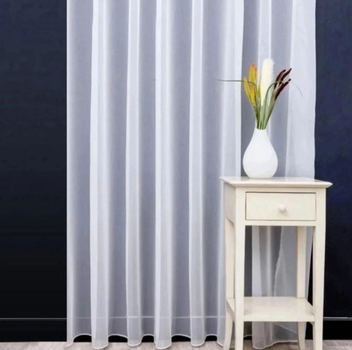Готовий тюль шифон з обтяжувачем Sofia Aura 250*250см білий колір