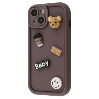 Чохол мультяшний з фігурками Pretty Things Case для Apple iPhone 13 Brown Bear