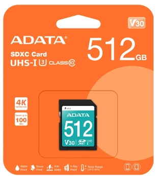 Карта пам'яті ADATA Premier Pro SDXC UHS-I U3 512GB (ASDX512GUI3V30S-R)