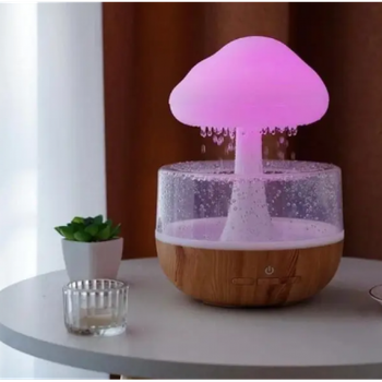 Ночник-увлажнитель воздуха гриб с эффектом дождя с подсветкой RGB UKC "Magic Мushroom" коричневый
