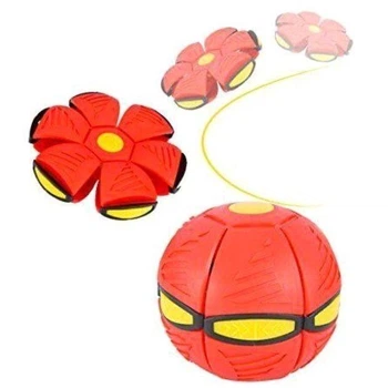 Літаючий м'яч трансформер з лід підсвіткою Фрісбі НЛО Flat Ball Disc Літаюча тарілка для дітей Червоний