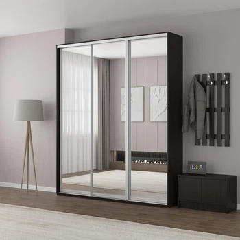 Шафа-купе IDEA серія 7 200 x 60 x 210 см Венге темний Дзеркало