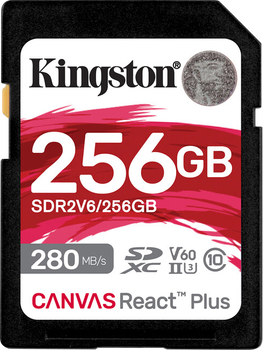 Карта пам'яті Kingston SDXC 256GB Canvas React Plus Class 10 UHS-II U3 V60 (SDR2V6/256GB)