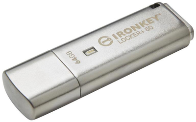 Флеш пам'ять USB Kingston IronKey Locker+ 50 64GB USB 3.2 Silver (IKLP50/64GB)