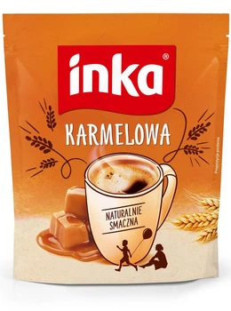 Злаковый кофе-напиток INKA с карамелью натуральный безопасный для детей Karmelowa 200 г