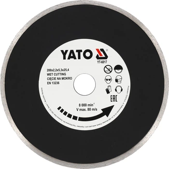 Tarcza diamentowa pełna YATO 200x25.4 mm, cięcie na mokro (YT-6017)