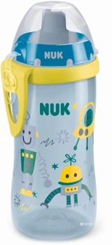 Поїльник Nuk First Choice Flexi Cup із силіконовою трубочкою 300 мл Бірюзовий з жовтим (4008600400448)