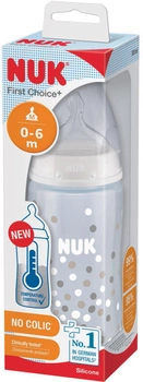 Butelka do karmienia Nuk First Choice Plus z silikonowym smoczkiem 300 ml Beżowa (4008600400530)