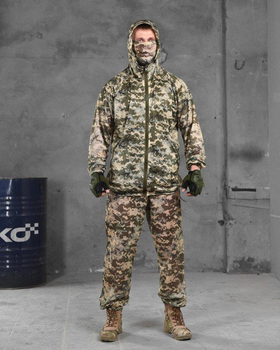Военный маскировочный костюм сетка + баф L/XL/2XL пиксель (17070)