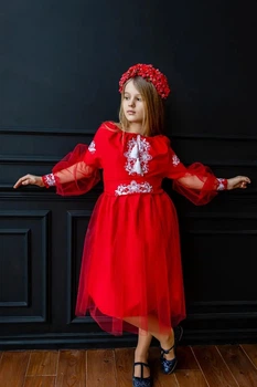Сукня вишиванка дитяча червона Panyanka 98