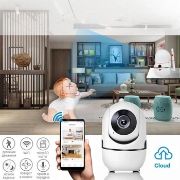 WiFi радионяня / видеоняня YCC365 камера видеонаблюдения с датчиком движения, ночным видением microSD Белая (355246458)