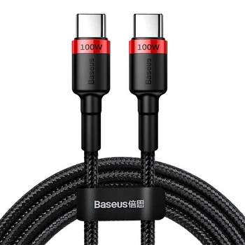 Кабель Baseus Cafule Type-C - Type-C 100W 2м PD Cafule Black/Red (CATKLF-AL91)