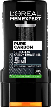 Чоловічий гель L'oréal Men Expert PURE CARBON Shower Gel 5 в 1 300ml