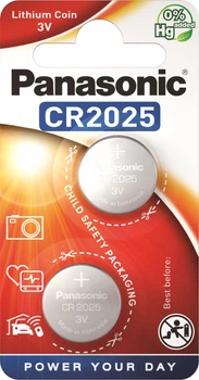 Батарейки Panasonic літієві CR2025 блістер, 2 шт (CR-2025EL/2B)