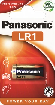 Батарейка Panasonic лужна LR1 (910А, MN9100) блістер, 1 шт (LR1L/1BE)