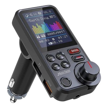 Автомобильный передатчик / FM-трансмиттер для машины, Bluetooth 5.0, 25 Вт, черный "G" (78461471)