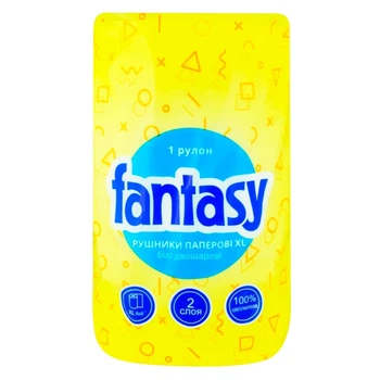 Паперові рушники Fantasy двошарові, 34м, 2в1
