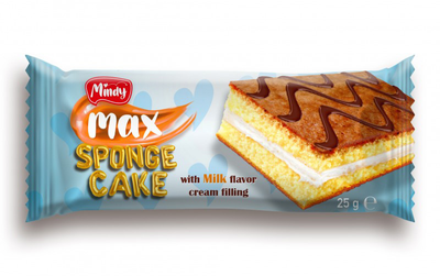 Упаковка пирожных бисквитных KBF Mindi Max с молочным вкусом 25 г х 24 шт (4823017509412/4823017509573)