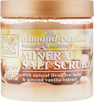 Скраб для тіла з мінералами Мертвого моря, олією мигдалю й ванілі - Dead Sea Collection Almond Vanilla Mineral Salt Scrub 660g (862620-31015842)