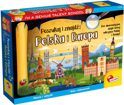 Gra planszowa Lisciani I'm a Genius Poszukaj znajdź Polska Europa (8008324094059)