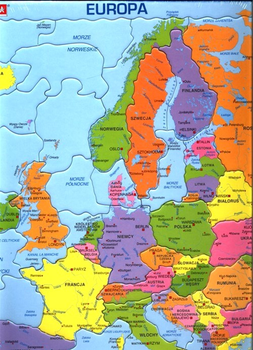 Puzzle Larsen Mapa polityczna Europy 28 x 36 cm 37 elementów (7023852112502)