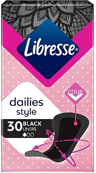 Щоденні прокладки, 30 шт - Libresse Dailies Style Normal Black 30шт (791860-19750)