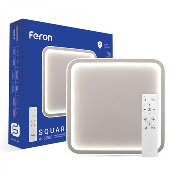 Потолочный светодиодный светильник с пультом управления LED Люстра Feron AL6080 SQUARE 70W