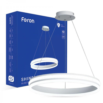 Потолочный светодиодный светильник с пультом управления LED Люстра Feron AL6610 SHINE LEVITATION 50W Белый (40285)