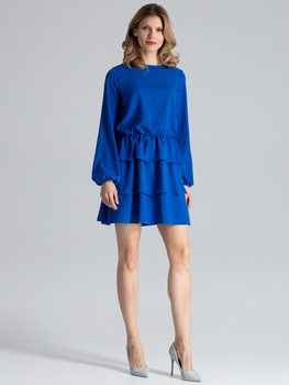 Sukienka trapezowa damska mini Figl M601 S Niebieska (5902194349079)