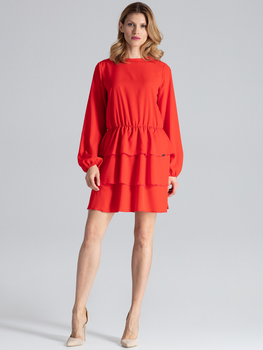 Sukienka trapezowa damska mini Figl M601 L Czerwona (5902194349178)