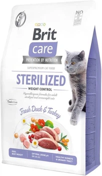 Сухий корм Brit Care Cat GF Sterilized Weight Control з качкою та індичкою для стерилізованих кішок для контролю ваги 2 кг (171294)