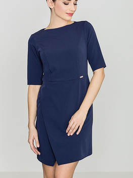 Плаття коротке літнє жіноче Lenitif K200 XL Темно-синє (5902194311663)