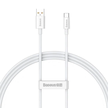 Кабель зарядки Baseus (P10320102214-01) (100W) (1M) Superior USB to Type-C швидка зарядка для мобільних пристроїв Moon Білий