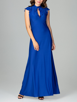 Sukienka wieczorowa długa damska Lenitif K486 S Niebieska (5902194353847)