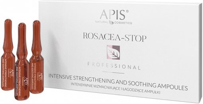 Ампули для обличчя Apis Rosacea-Stop Intensive Strengthening And Soothing Ampoules для зміцнення та заспокоєння шкіри 10 x 3 мл (5901810006839)