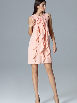 Плаття коротке літнє жіноче Figl M622 L Рожеве (5902194357104)