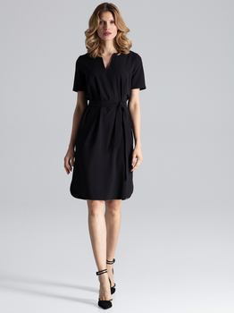 Плаття-футболка міді літнє жіноче Figl M669 S Чорне (5902194368018)