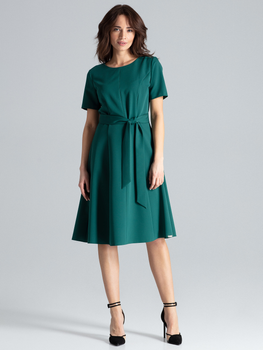 Sukienka trapezowa damska elegancka Lenitif L043 XL Zielona (5902194369565)