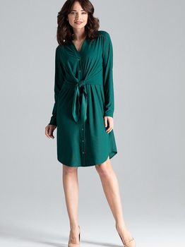 Плаття-сорочка міді літнє жіноче Lenitif L031 XL Зелене (5902194365604)