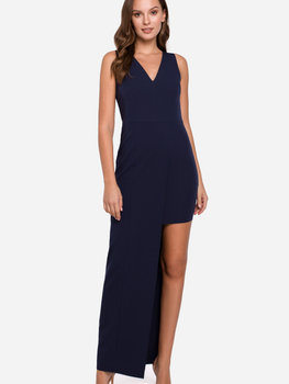 Плаття вечірнє літнє жіноче Makover K026 XL Темно-синє (5903068461170)