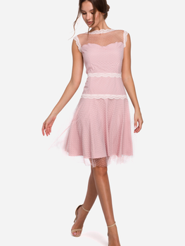 Плаття вечірнє коротке літнє жіноче Makover K030 L Рожеве (5903068461897)