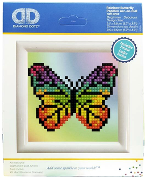 Zestaw do haftu diamentowego Dante Rainbow Butterfly 9.5 x 9.5 cm (4895225917020)