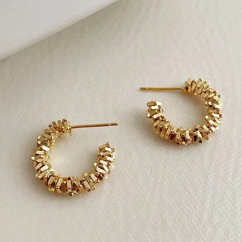Серьги-кольца гвоздики Honey Fashion Accessories золотистый (12-109)