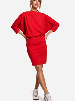 Sukienka krótka jesienna damska Made Of Emotion M495 2XL-3XL Czerwona (5903068475825)
