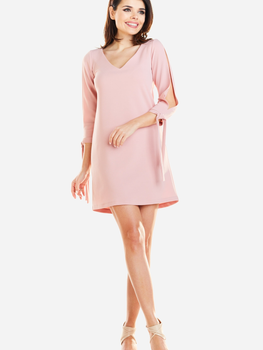 Sukienka trapezowa damska mini Awama A257 L Różowa (5902360535305)
