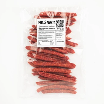 Свиные колбаски MrSnack охотничьи пикантные с перцем чили сушено-вяленые 0,5 кг