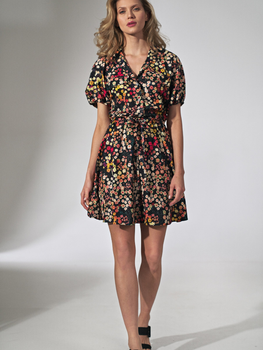 Плаття-сорочка коротке літнє жіноче Figl M739 XL Чорне (5902194385749)