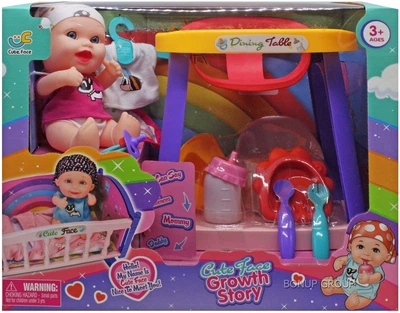Детский игровой набор Пупсик и стульчик Can Fa Toys говорит плачет кашляет чихает аксессуары 20 см разноцветный 225232501